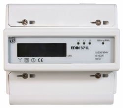 Elektroměr EDIN 371L, přímé měření 5-100A, LCD
