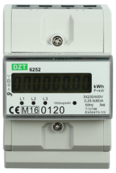 Elektroměr DZT 6252 0,25-80A CZ CEJCH, přímé měření 0,25-80A, úředně ověřený