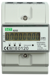 Elektroměr DZT 6252 0,25-80A CZ CEJCH, přímé měření 0,25-80A, úředně ověřený