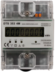 Elektroměr DTS 353 4M, přímé měření 5-80A, LCD